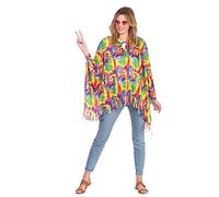 Wicked Costumes Adult Unisex Tie Dye Hippie Poncho Fancy Dress (One Size)
