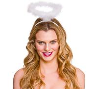 Wicked Costumes Adult Unisex White Feather Halo on Headband Fancy Dress Accessory