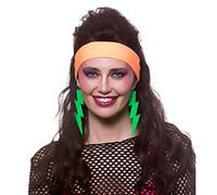 Wicked Costumes Adults 80's Neon Orange Headband - Fancy Dress Accessory