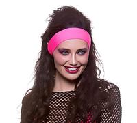 Wicked Costumes Adults 80's Neon Pink Headband - Fancy Dress Accessory