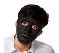 Adults Robot Deluxe Black Mask Anonymous Fancy Dress Up Party Costume Accessory