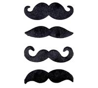 Wicked Costumes Black Funny Moustaches - 4 Pack Fancy Dress Accessory