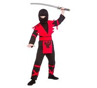 Wicked Costumes Boys Ninja Assassin Black/Red Fancy Dress Costume - X-Large (11-13 years)