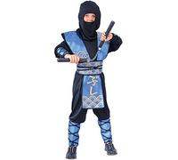 Wicked Costumes Boys Ninja Warlord Blue/Black Fancy Dress Costume - Medium (5-7years)
