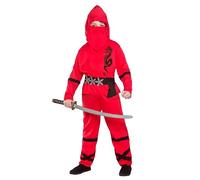 Wicked Costumes Boys Red Power Ninja Fancy Dress Costume - Medium (5-7 Years)