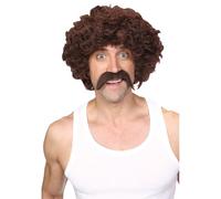 Adult Funny Athlete Fancy Dress Set (Wig & Tash)
