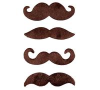 Wicked Costumes Brown Funny Moustaches - 4 Pack Fancy Dress Accessory