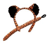 Ears & Tail Set Kids Wild Animals Fancy Dress Zoo Safari - Tiger