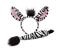 Ears & Tail Set Kids Wild Animals Fancy Dress Zoo Safari - Zebra