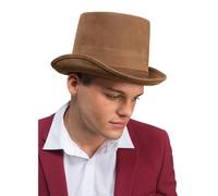 Wicked Costumes Top Hat Deluxe – Brown, Perfect Fit Liner, Fancy Dress Accessory