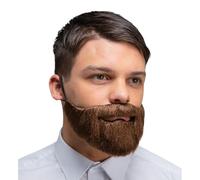Deluxe Realistic Beard Moustache Facial Hair Adults Fancy Dress - Brown