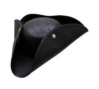 Wicked Costumes Distressed Faux Leather Pirate Hat Costume Accessory - Black