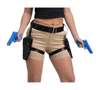 Wicked Costumes Double Thigh Holsters with Guns - Fancy Dress Accessory