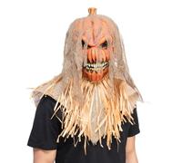 Wicked Costumes Evil Pumpkin Scarecrow Full Head Latex Mask Fancy Dress Accessory