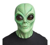 Wicked Costumes Full Head Green Alien Latex Mask Fancy Dress Accessory