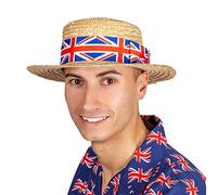Wicked Costumes G.B Union Jack Classic Straw Boater Hat