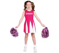 Girls Hot Pink Cheerleader Fancy Dress Costume - X-Large (11-13 Years)