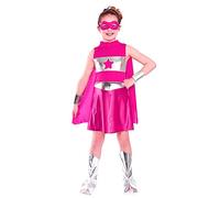 Wicked Costumes Girls Pink Super Hero Fancy Dress Costume - Large (8-10 years)