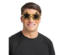 Wicked Costumes Gold Pop Star Glasses Fancy Dress Accessory