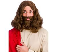 Jesus Bible Religion Christ Wig Beard Set Fancy Dress