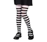 Wicked Costumes Kids Black & White Candystripe Tights - Medium (7-10 Years)