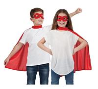 Wicked Costumes Kids Unisex Superhero Cape & Mask - Red - One Size (6-10 Years)