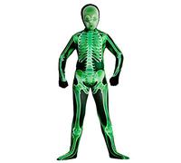 Kids Unisex Green X-Ray Skinz Medium 5-7 years Skeleton Print Halloween Fancy Dress Costume