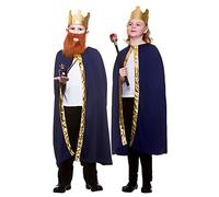 Wicked Costumes Kids Wise Man Robe & Crown Fancy Dress Costume - Blue (One Size)