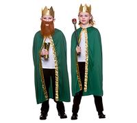 Wicked Costumes Kids Wise Man Robe & Crown Fancy Dress Costume - Green (One Size)