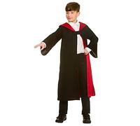 Wicked Costumes Kids Unisex Black/Red Wizard Robe (One Size)