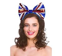 Wicked Costumes King’s Coronation G.B Union Jack Sequin Bow Headband