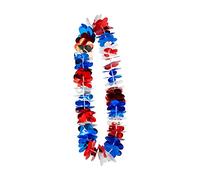 Wicked Costumes King's Coronation G.B Red White & Blue Hawaiian Leii Garland Accessories (Hawaiian Metallic Lei)