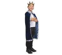 Wicked Costumes Kings Robe & Crown Fancy Dress Nativity Costume - Navy Blue