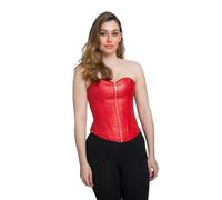 Wicked Costumes Ladies Faux Leather Red Sexy Corset Fancy Dress Costume - Medium - UK 10-12