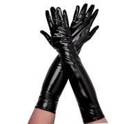 Wicked Costumes Ladies Long Sexy PVC Gloves - Black