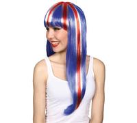 Wicked Costumes Long Union Jack Wig, British Fan Fancy Dress for Adults