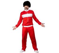 Wicked Costumes Mens 80's Scouser Trackie - Red Fancy Dress Costume - One Size