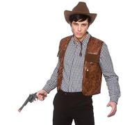 Wicked Costumes Men's Brown Cowboy Waistcoat Fancy Dress Costume - One Size