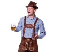 Wicked Costumes Men's Checkered Bavarian Oktoberfest Shirt Blue Small