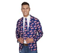 Wicked Costumes Mens Great Britain Union Jack Jacket & Tie Set - Medium