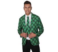 Wicked Costumes Mens Irish Shamrock Jacket & Tie Fancy Dress Set - Medium