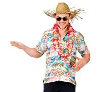 Wicked Costumes Mens Pink Flower Hawaiian Party Shirt