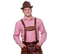 Wicked Costumes Mens Red Checkered Bavarian Oktoberfest Shirt - Small