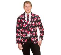 Wicked Costumes Mens Santa Christmas Jacket & Tie - Medium Black