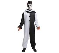 Wicked Costumes Mens Scary Halloween Clown Costume Black & White - Plus Size