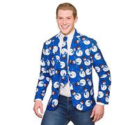 Wicked Costumes Mens Snowman Christmas Jacket & Tie - Medium Blue