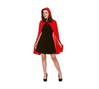 Wicked Costumes Adult Womens Red Short Hooded Cape - (One Size) 84cm Length