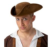 Pirate Hat - Super Deluxe Brown Suede Fancy dress accessory