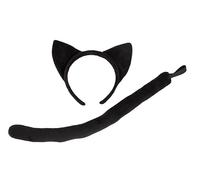 Wicked Costumes Unisex Black Cat Animal Ears &Tail Fancy Dress Accessory Set