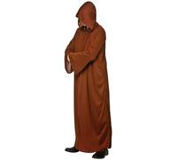 Wicked Costumes Unisex Brown Hooded Cloak Fancy Dress Costume - Medieval, Wizard, Gothic & Halloween Robe Outfit - One Size